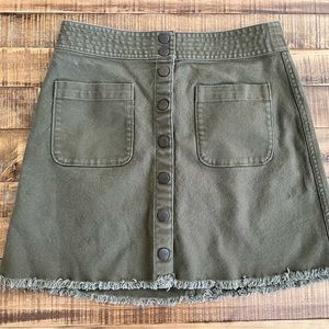 Madewell Green Denim Skirt